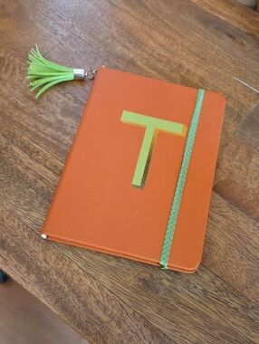 Opalhouse Orange Notebook with Lime Green Tassel and Elastic